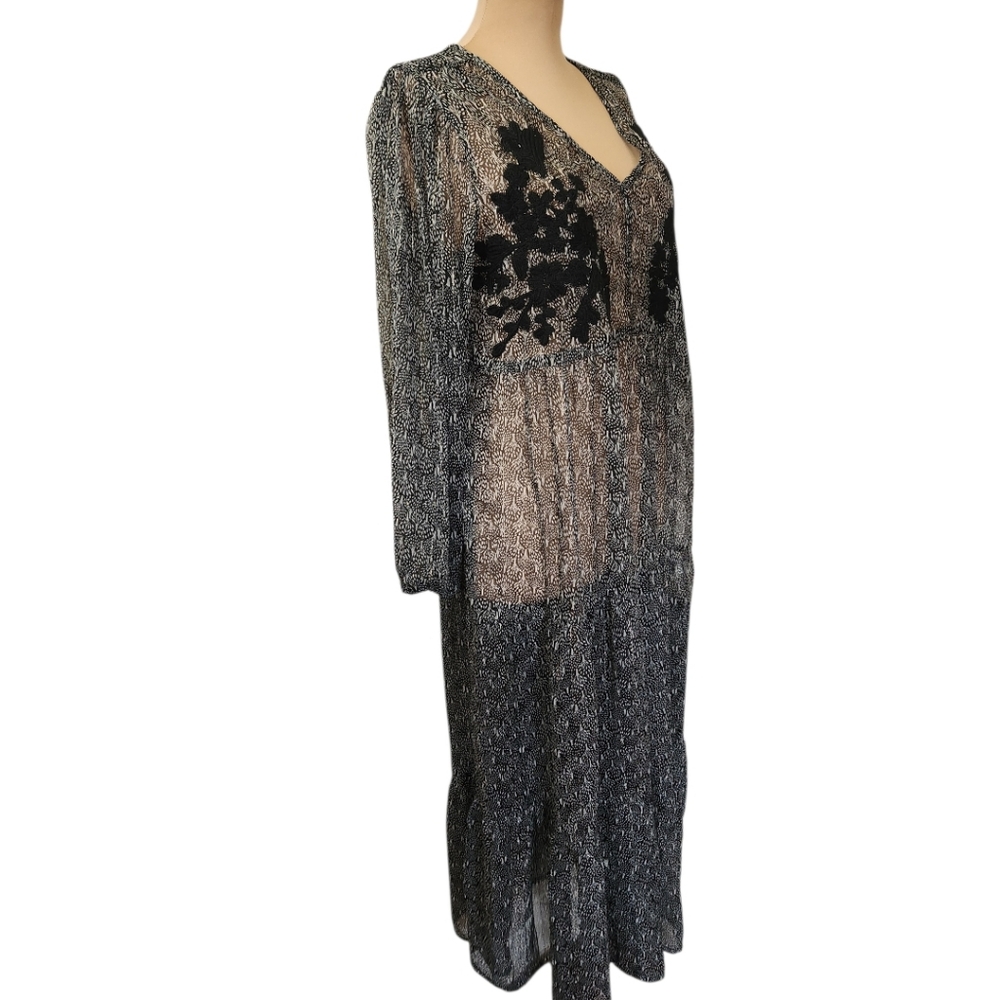 WORLD MARKET Embroidered Sheer Maxi Dress - Size M - Picture 5 of 16